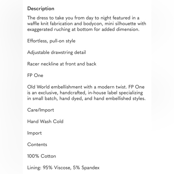 FREE PEOPLE One Thermal Mini Dress Size Large - Picture 16 of 16